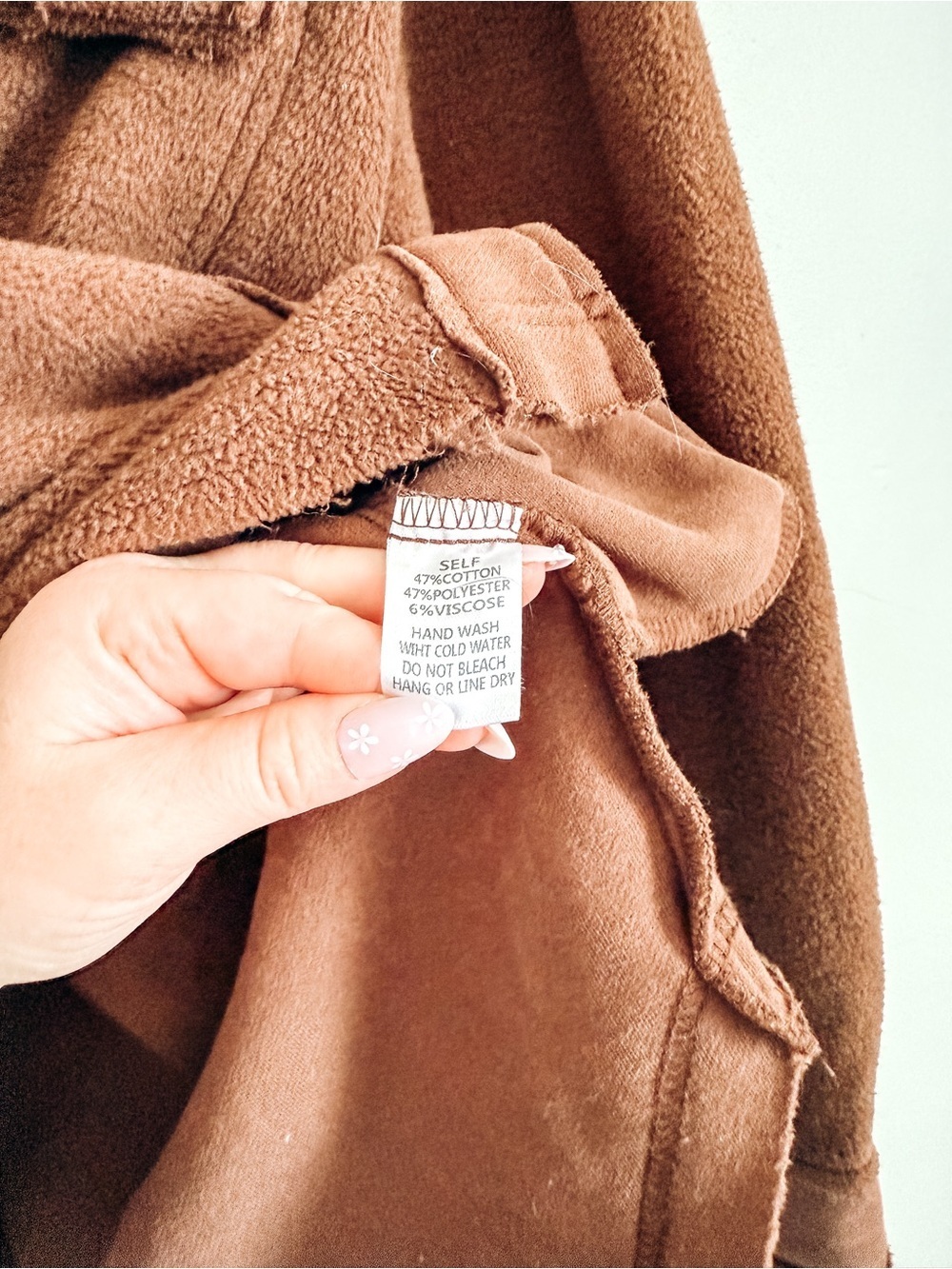 Shop Neighbor Button Front Shacket Brown Oversized Textured Jacket S/M - Picture 5 of 6